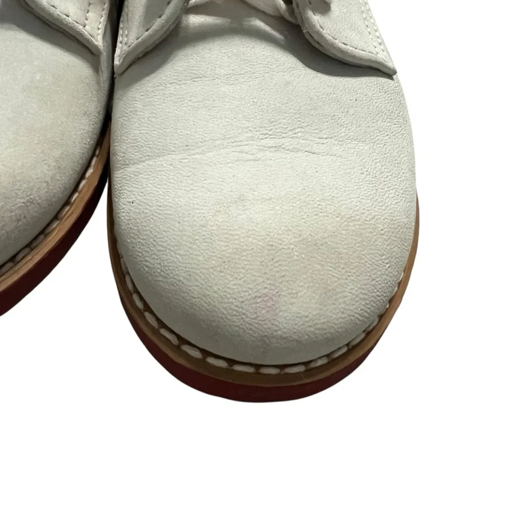 Footmates 12C Boys Cream Leather Saddle Oxford Lace-Up Dress Shoes